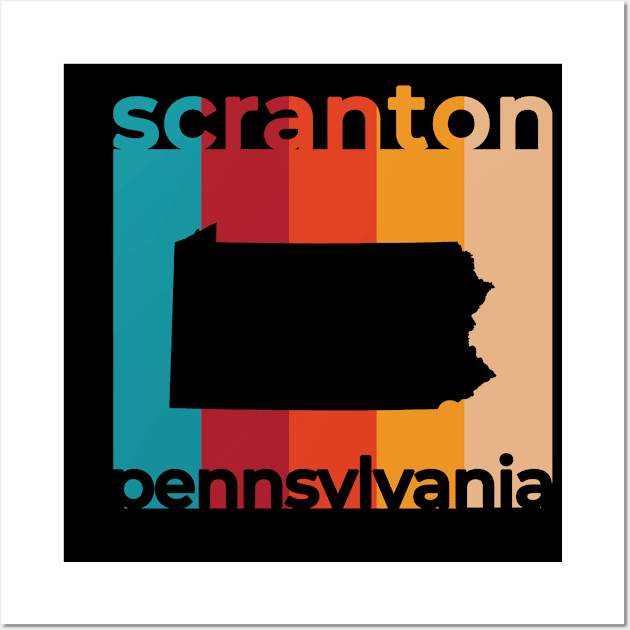 Scranton Pennsylvania Retro Wall Art by easytees